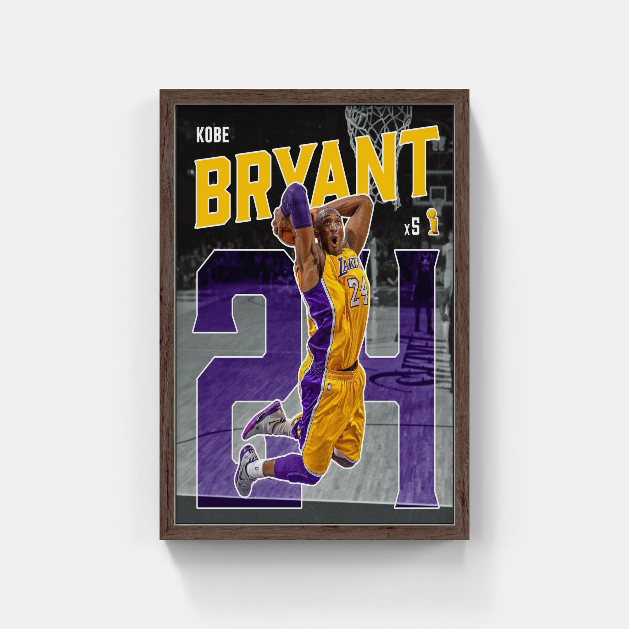 Plakat - Kobe Bryant i en flyvende fart - admen.dk