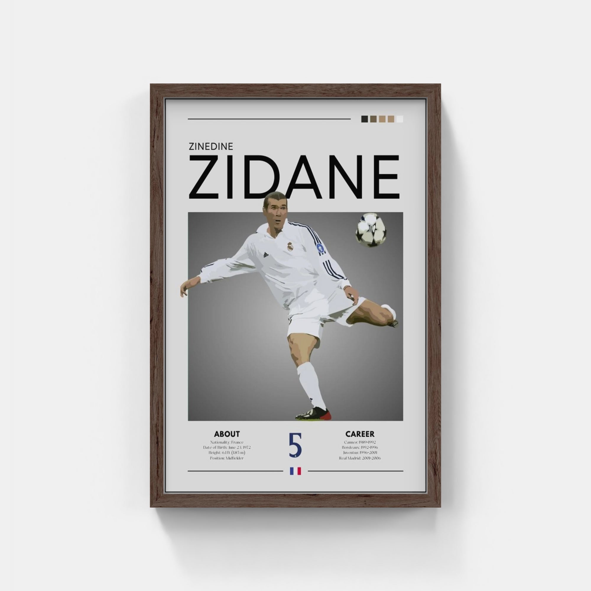 Plakat - Zinedine Zidane Real Madrid look - admen.dk