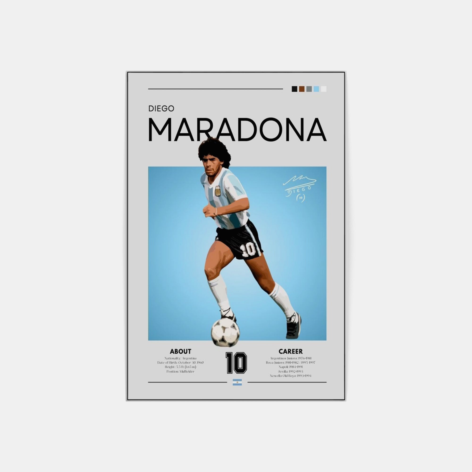 Plakat - Diego Maradona grafisk look - admen.dk