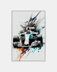 Plakat - Formel 1 Hvid watercolor - admen.dk