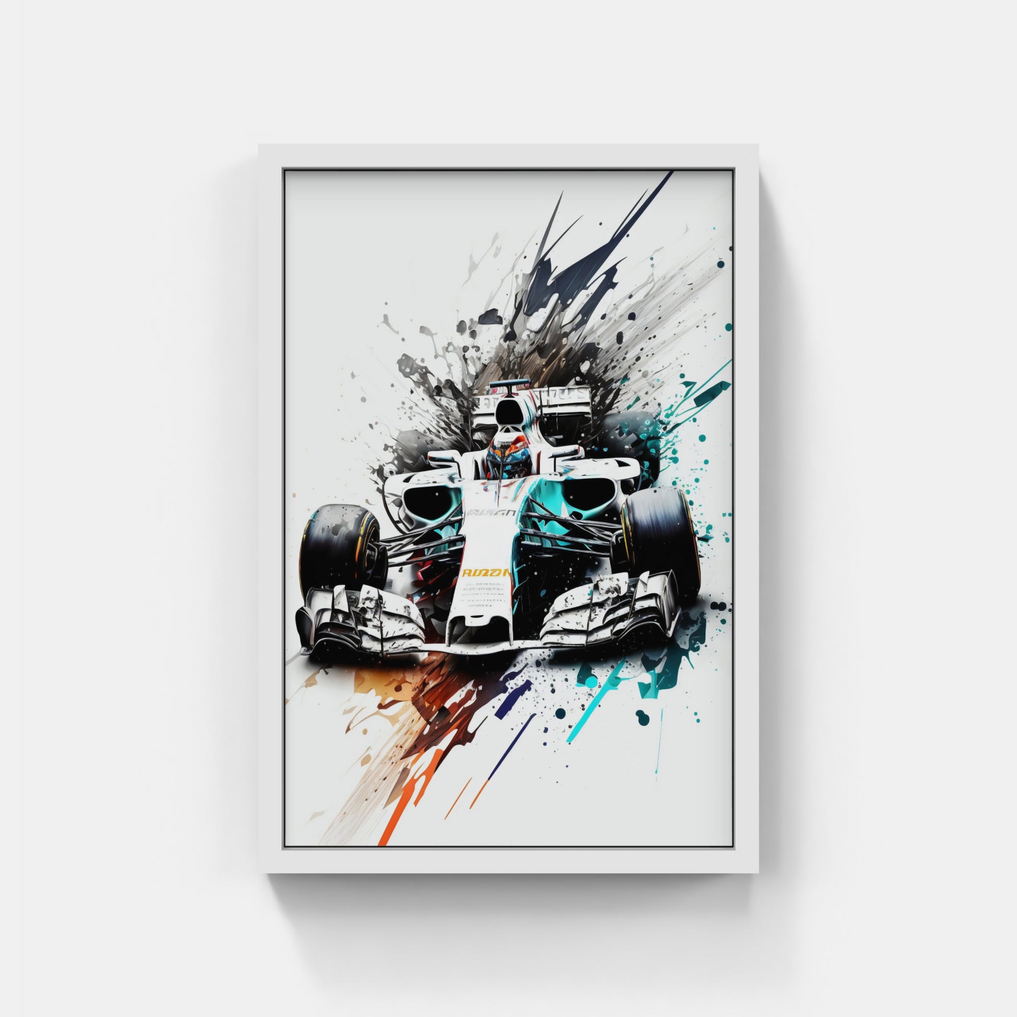 Plakat - Formel 1 Hvid watercolor - admen.dk