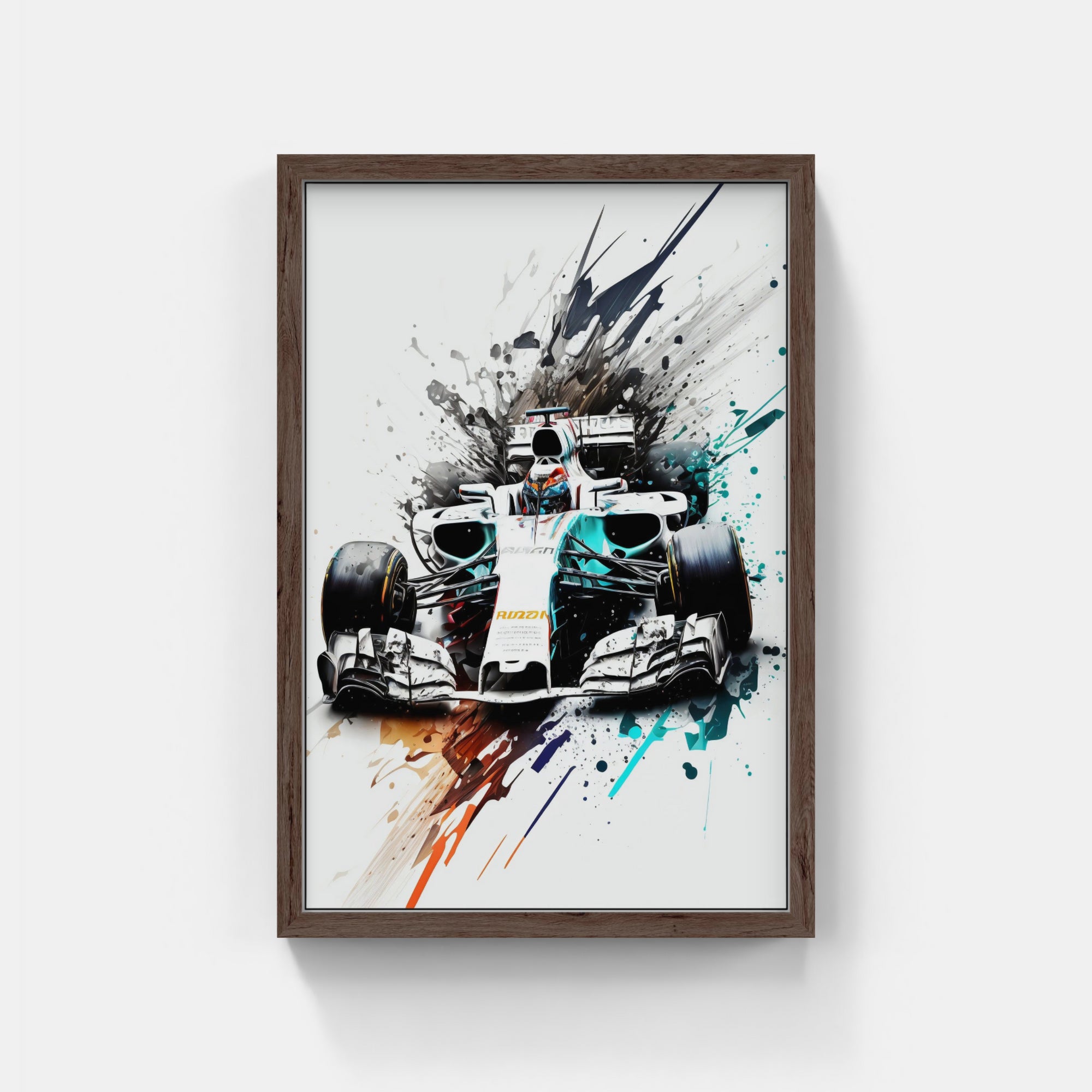 Plakat - Formel 1 Hvid watercolor - admen.dk