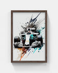 Plakat - Formel 1 Hvid watercolor - admen.dk