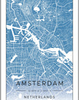 Plakat - Amsterdam kort - admen.dk