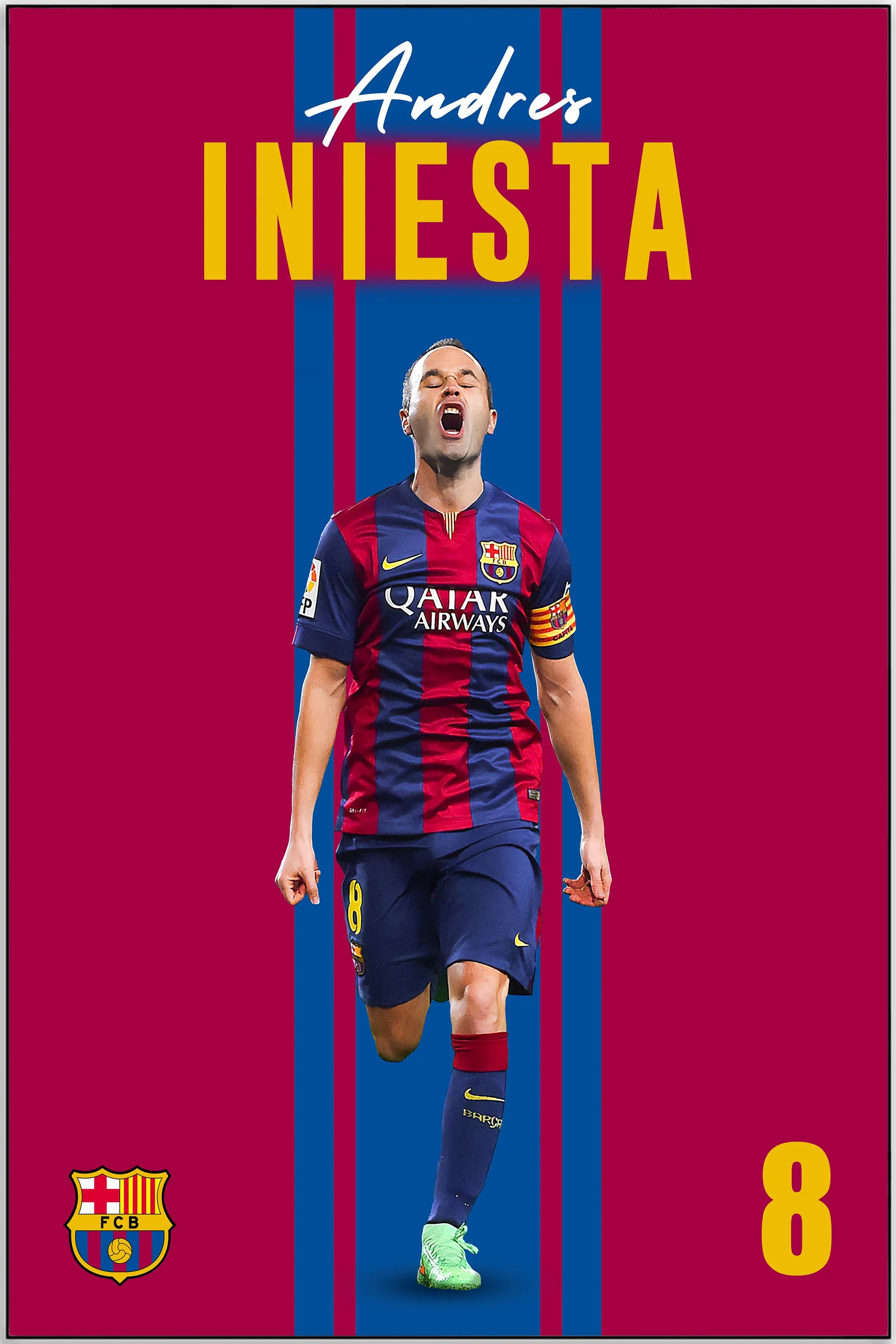 Plakat - Andrés Iniesta i jubel - admen.dk