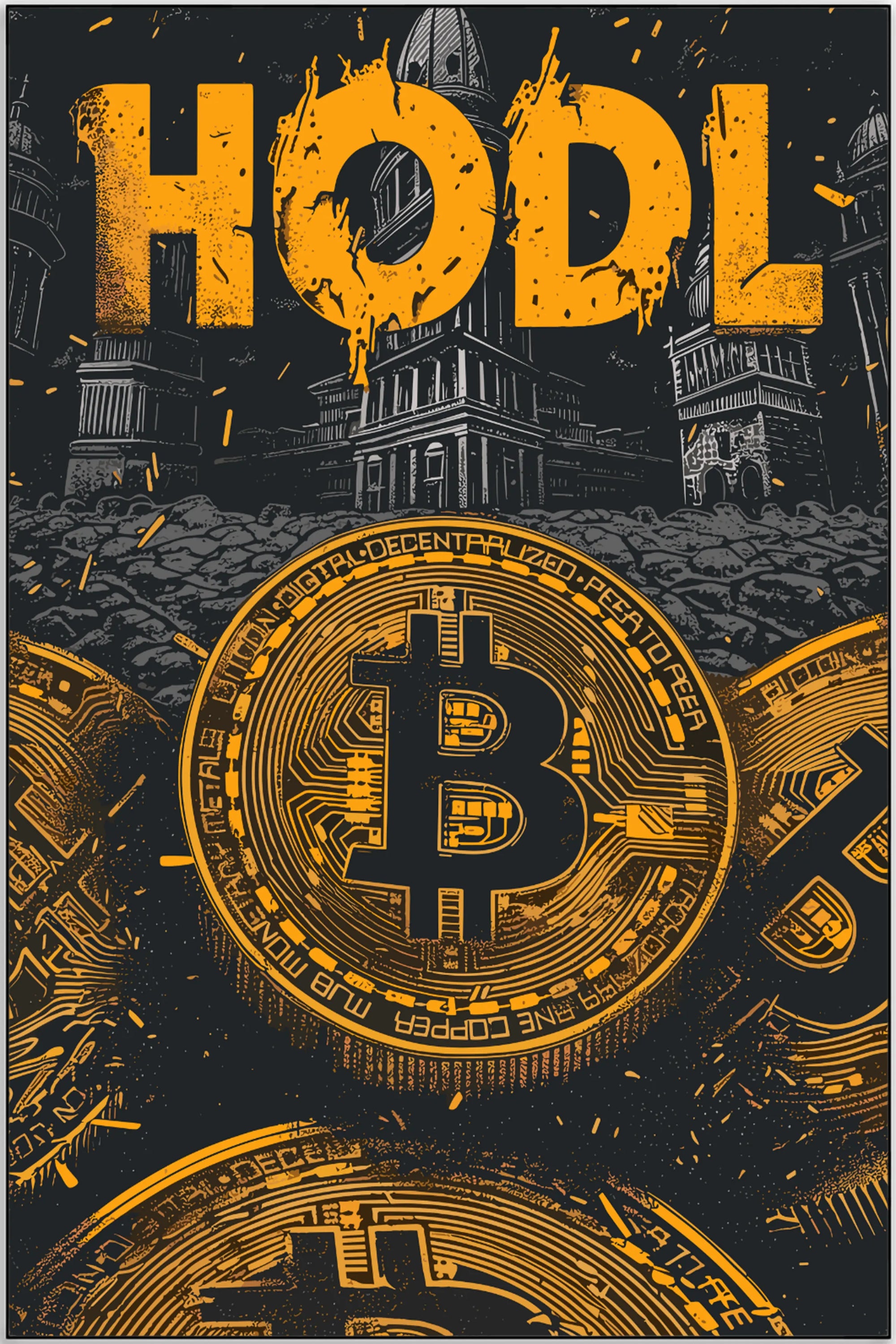 Plakat - Bitcoin hodl kunst - admen.dk