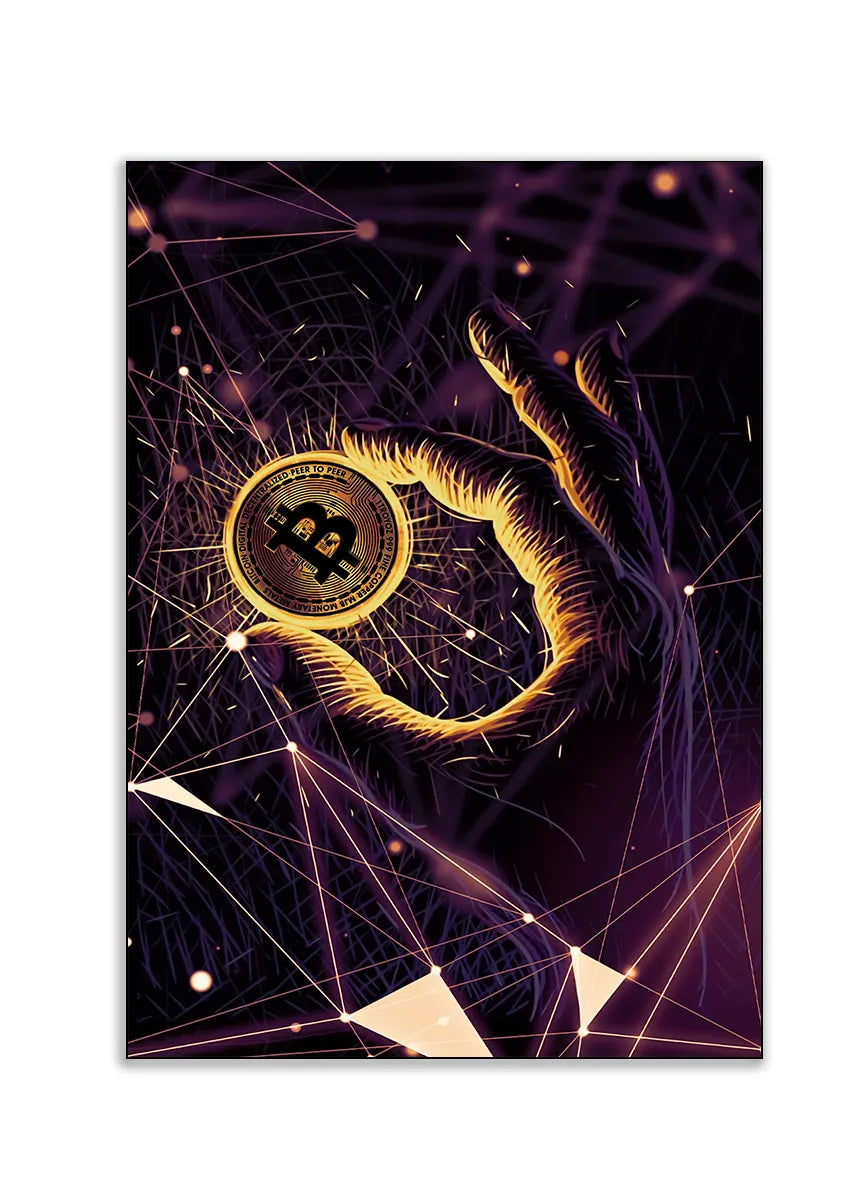 Plakat - Bitcoin shining kunst - admen.dk