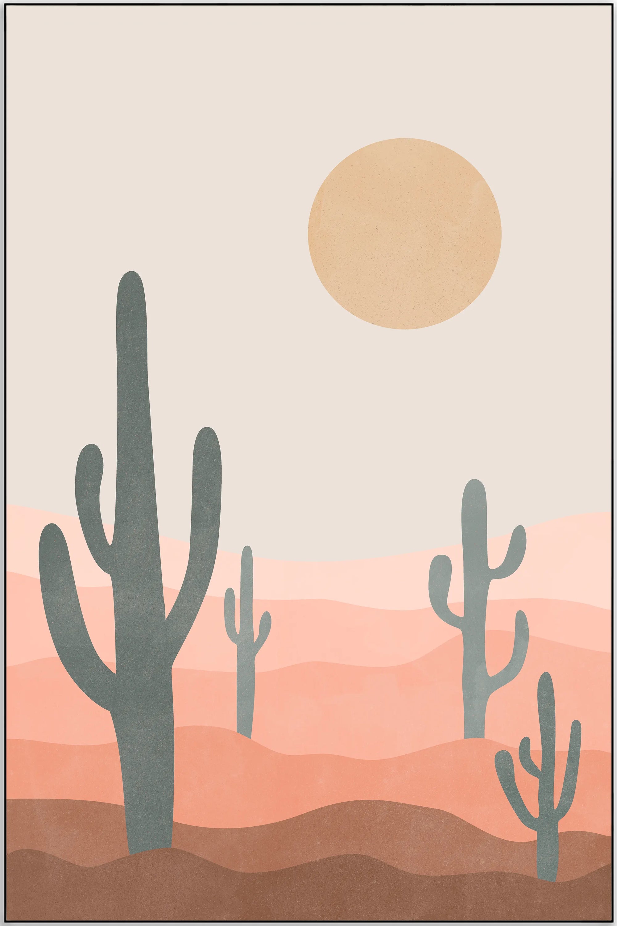 Plakat - Boho abstract, Cactus kunst - admen.dk