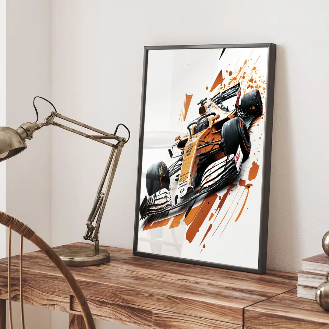 Plakat - Formel 1 Brun watercolor - admen.dk