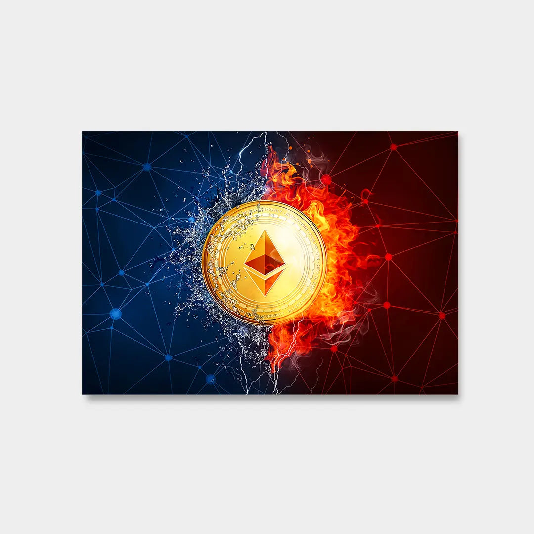 Plakat - Burning ethereum kunst - admen.dk