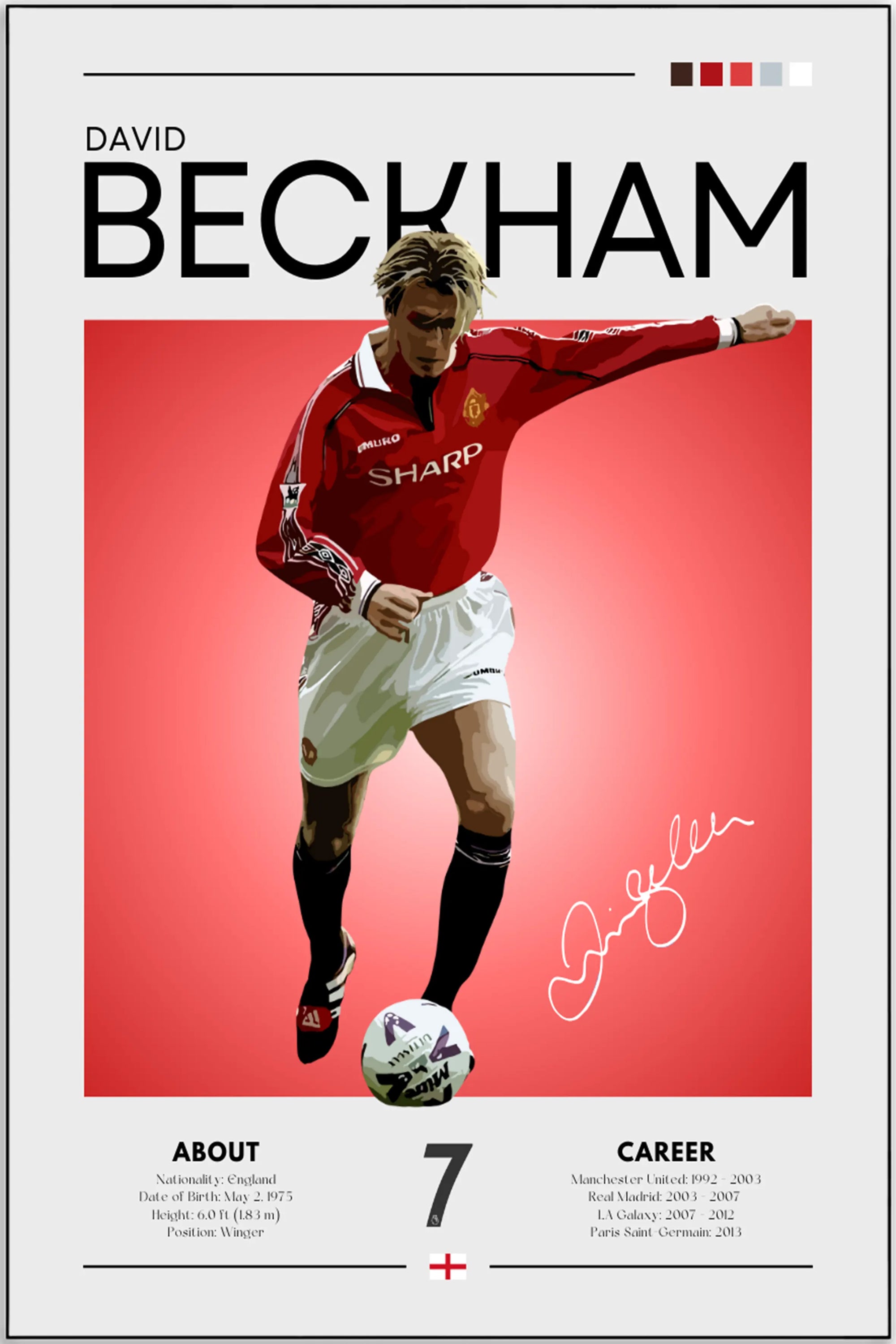 Plakat - David Beckham grafisk look - admen.dk