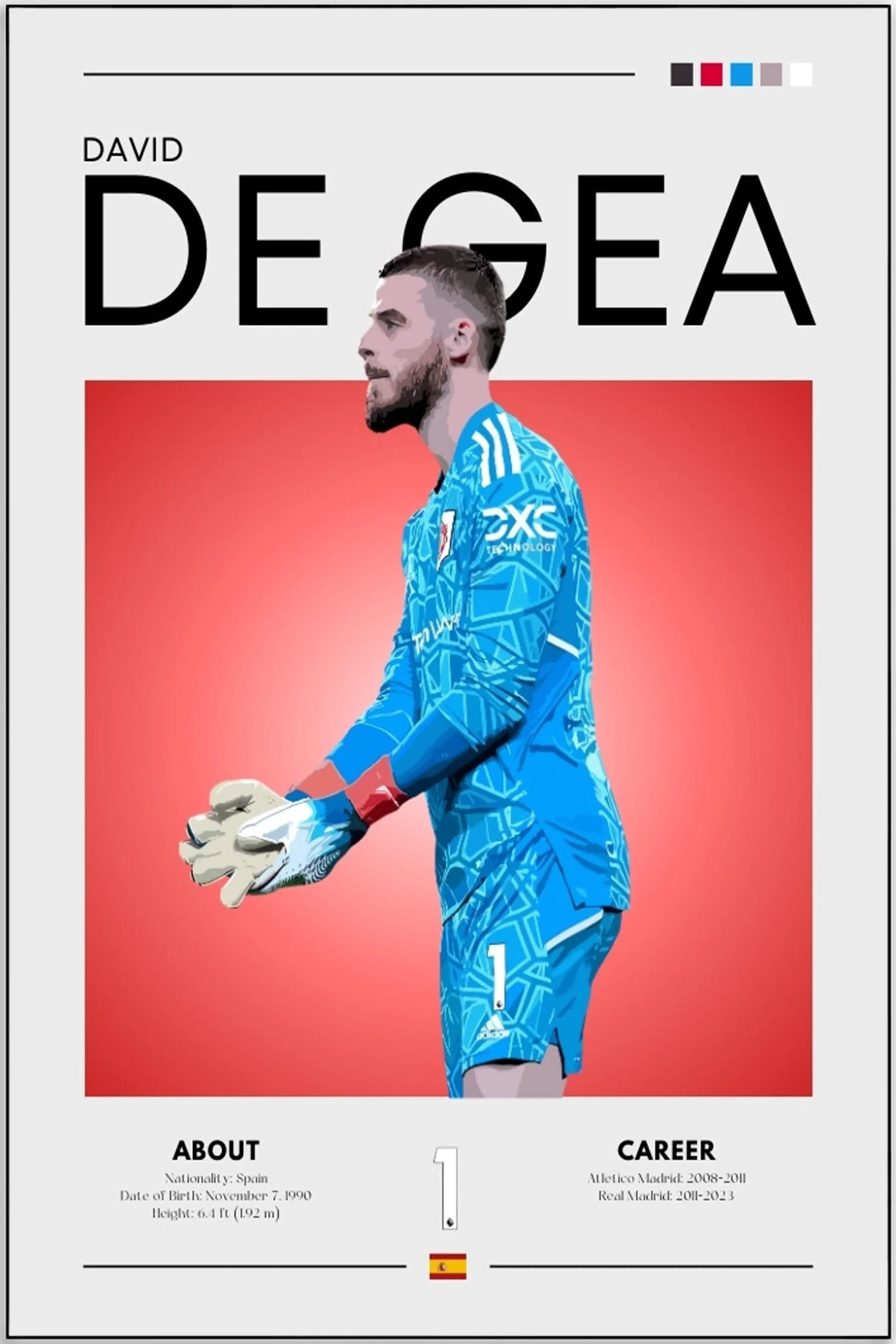 Plakat - David De Gea grafisk look - admen.dk