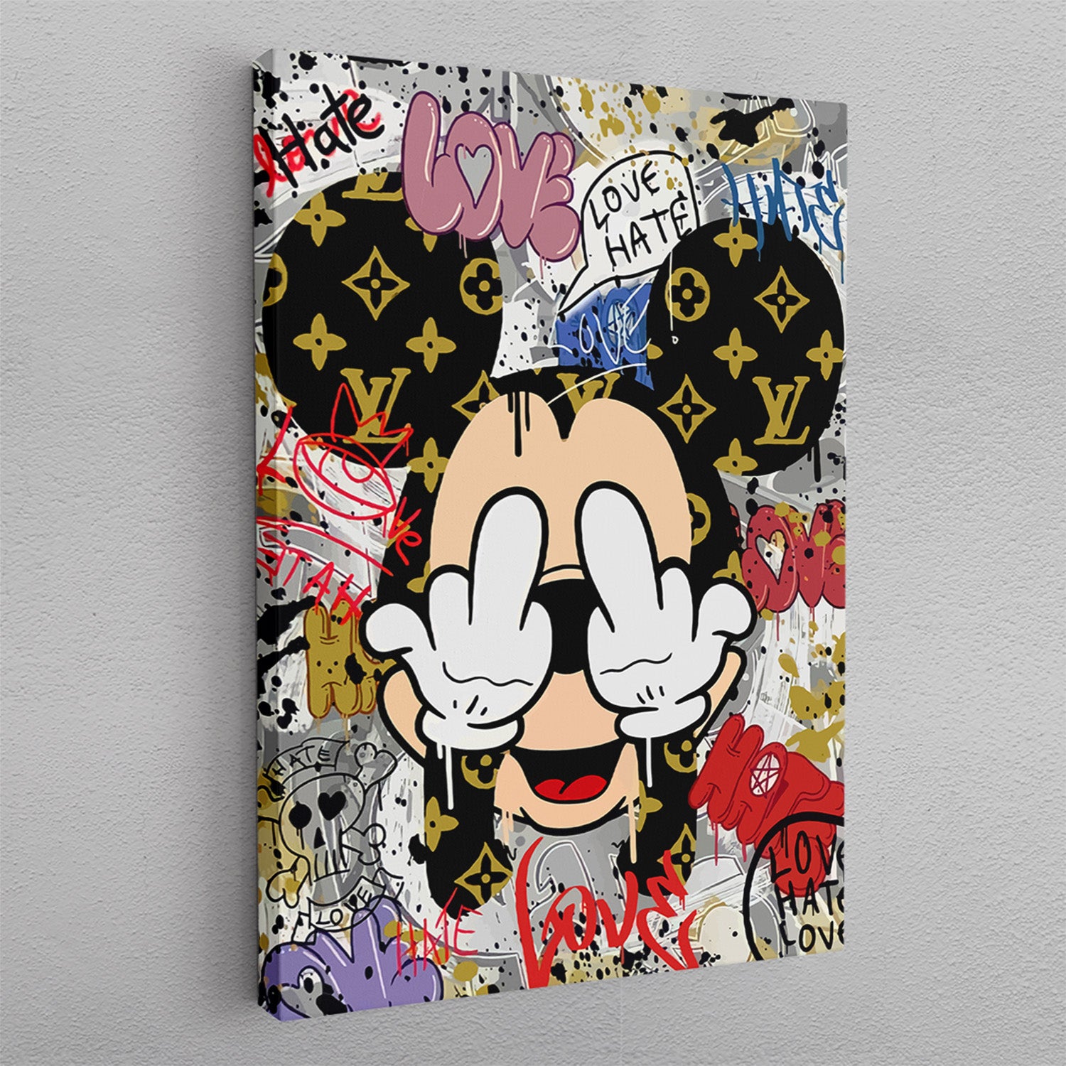 Canvas - Mickey love hate kunst - admen.dk