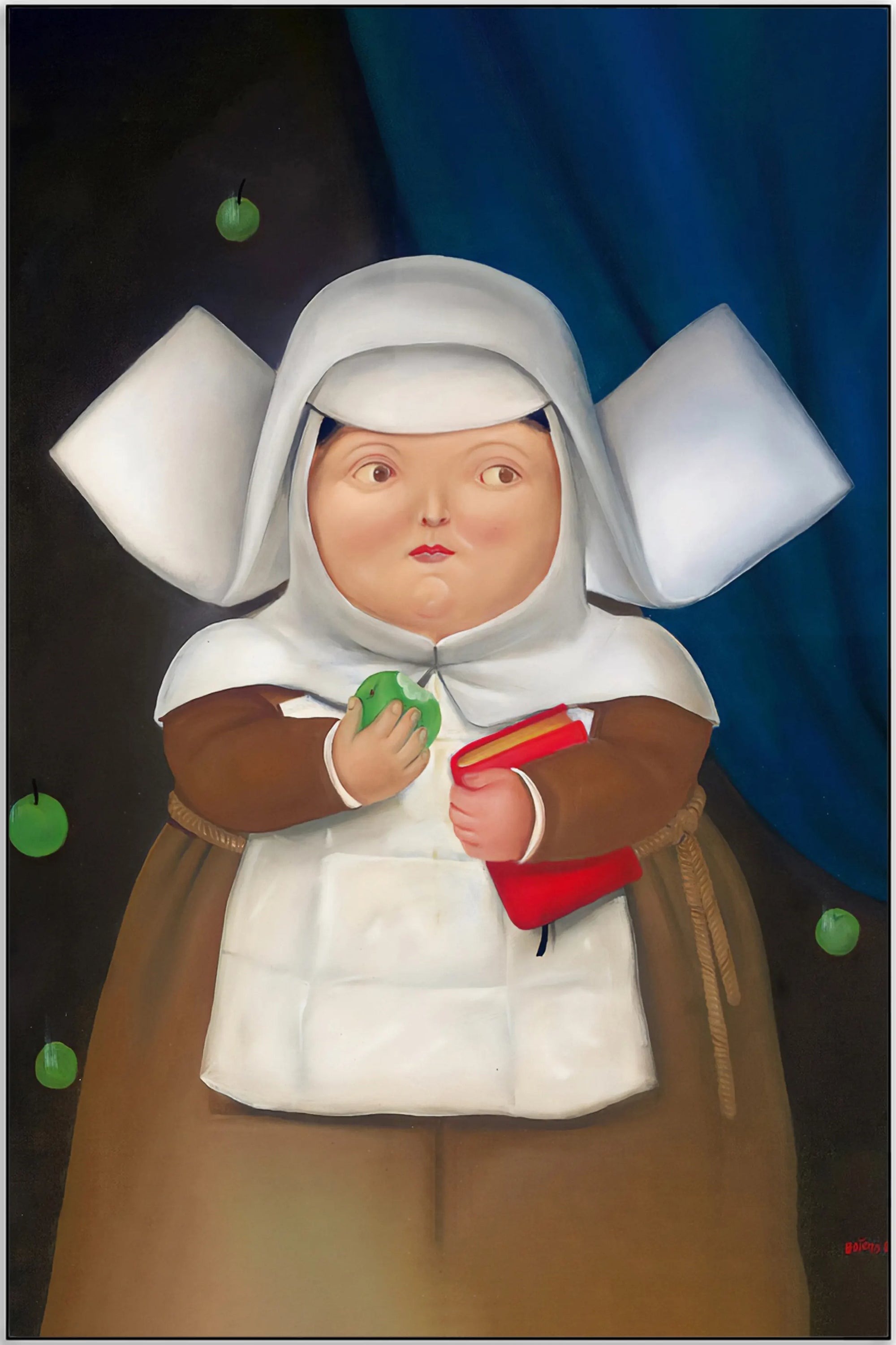 Plakat - Fernando Botero - nonnen og æblet - admen.dk