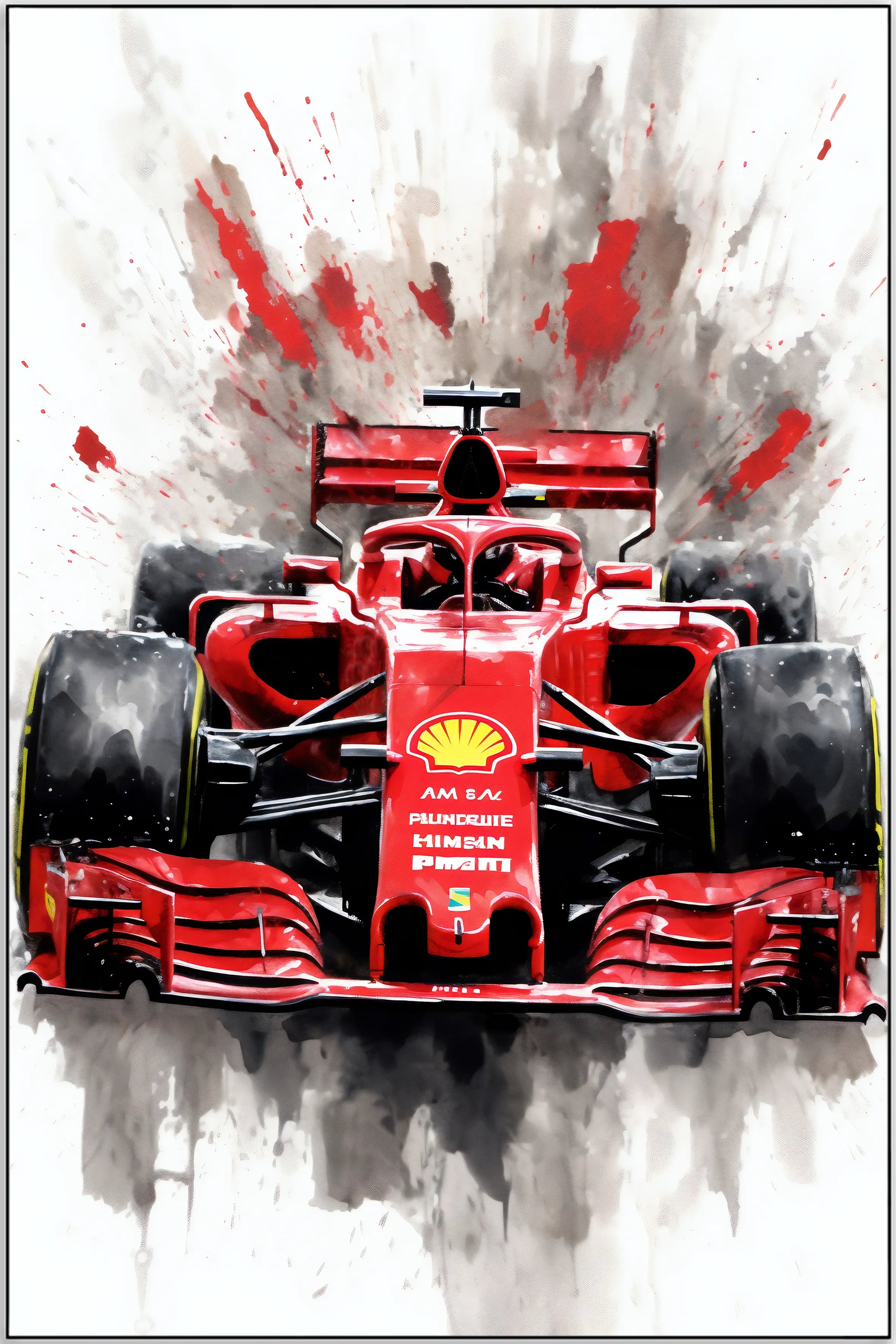 Plakat - Formel 1 Ferrari watercolor - admen.dk