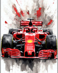 Plakat - Formel 1 Ferrari watercolor - admen.dk