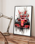 Plakat - Formel 1 Ferrari watercolor - admen.dk