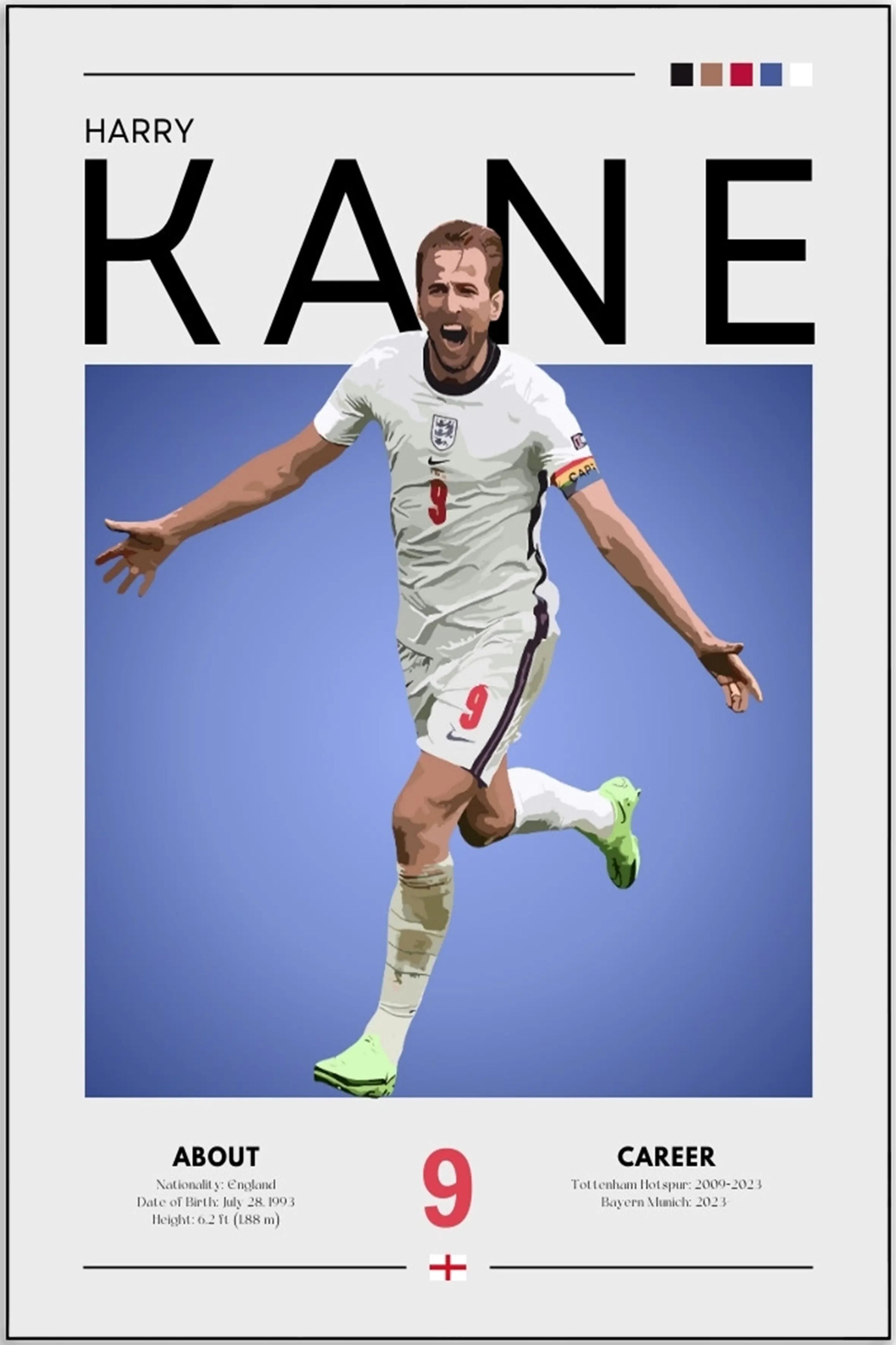 Plakat - Harry Kane grafisk look - admen.dk