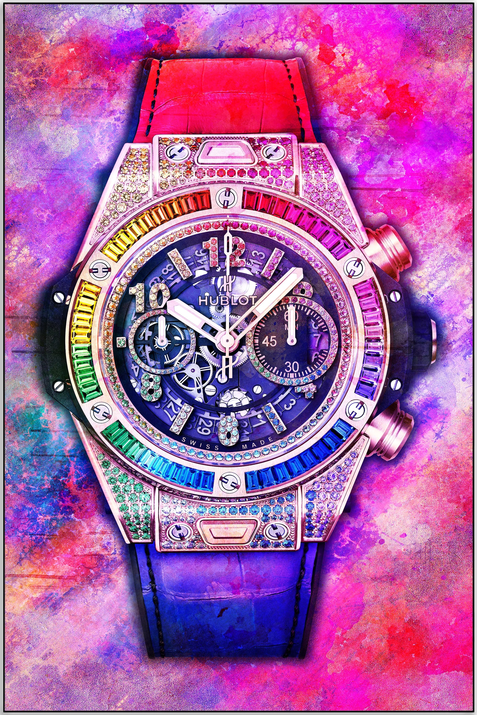 Plakat - Hublot pink ur kunst - admen.dk