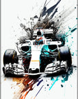 Plakat - Formel 1 Hvid watercolor - admen.dk