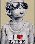 Plakat - I love life kunst - admen.dk