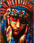 Poster - Native American woman in colors