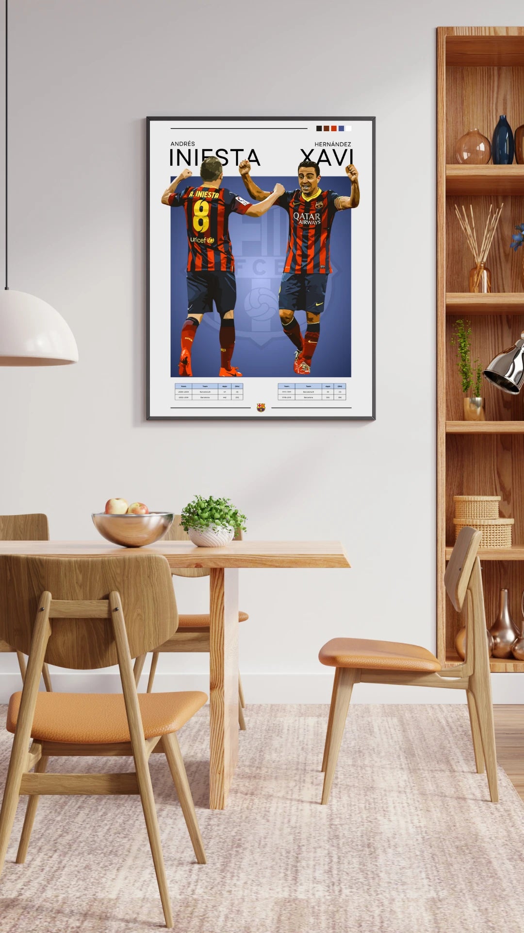 Plakat - Iniesta og Xavi grafisk look