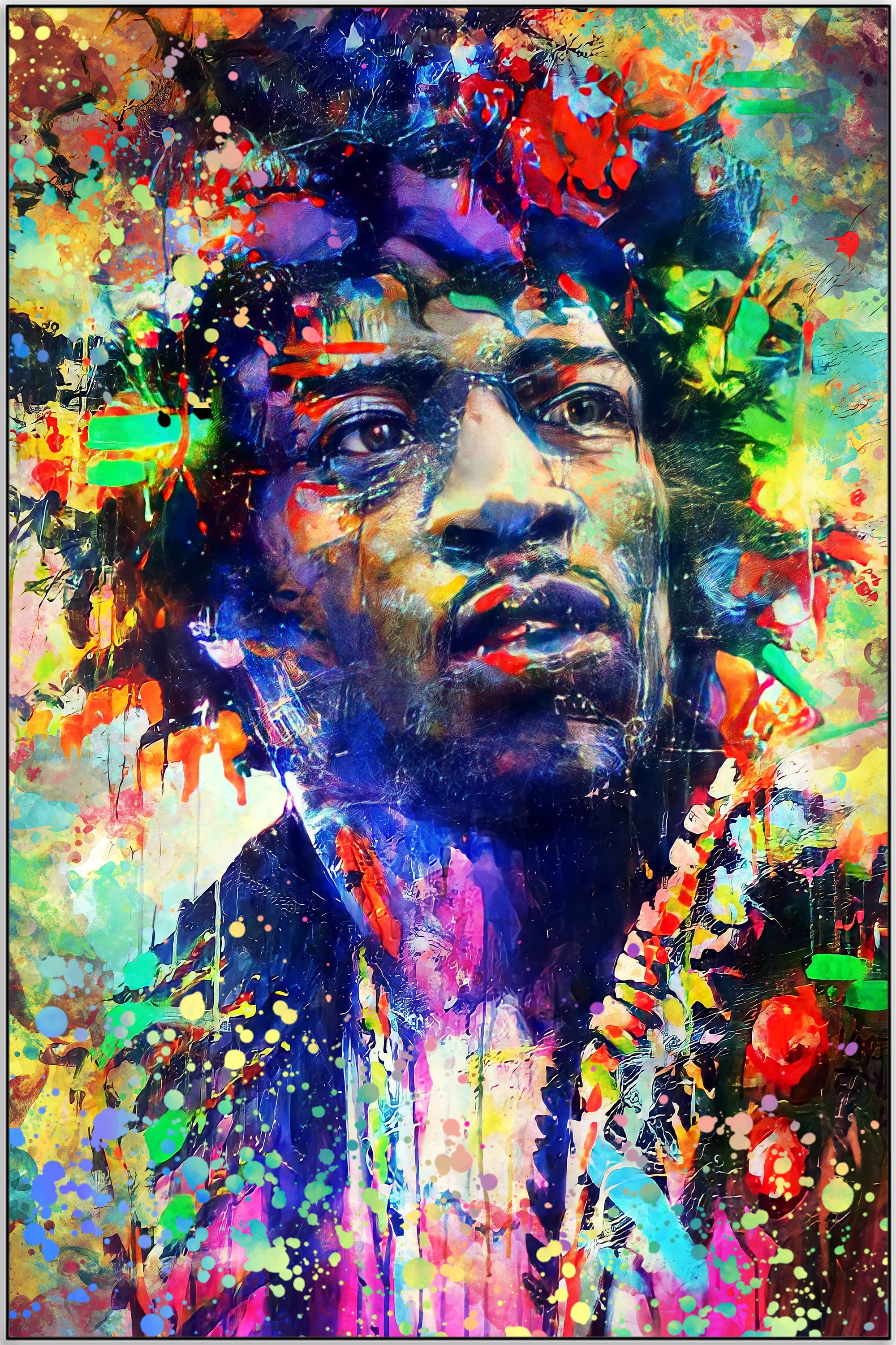 Plakat - Jimi Hendrix streetart - admen.dk