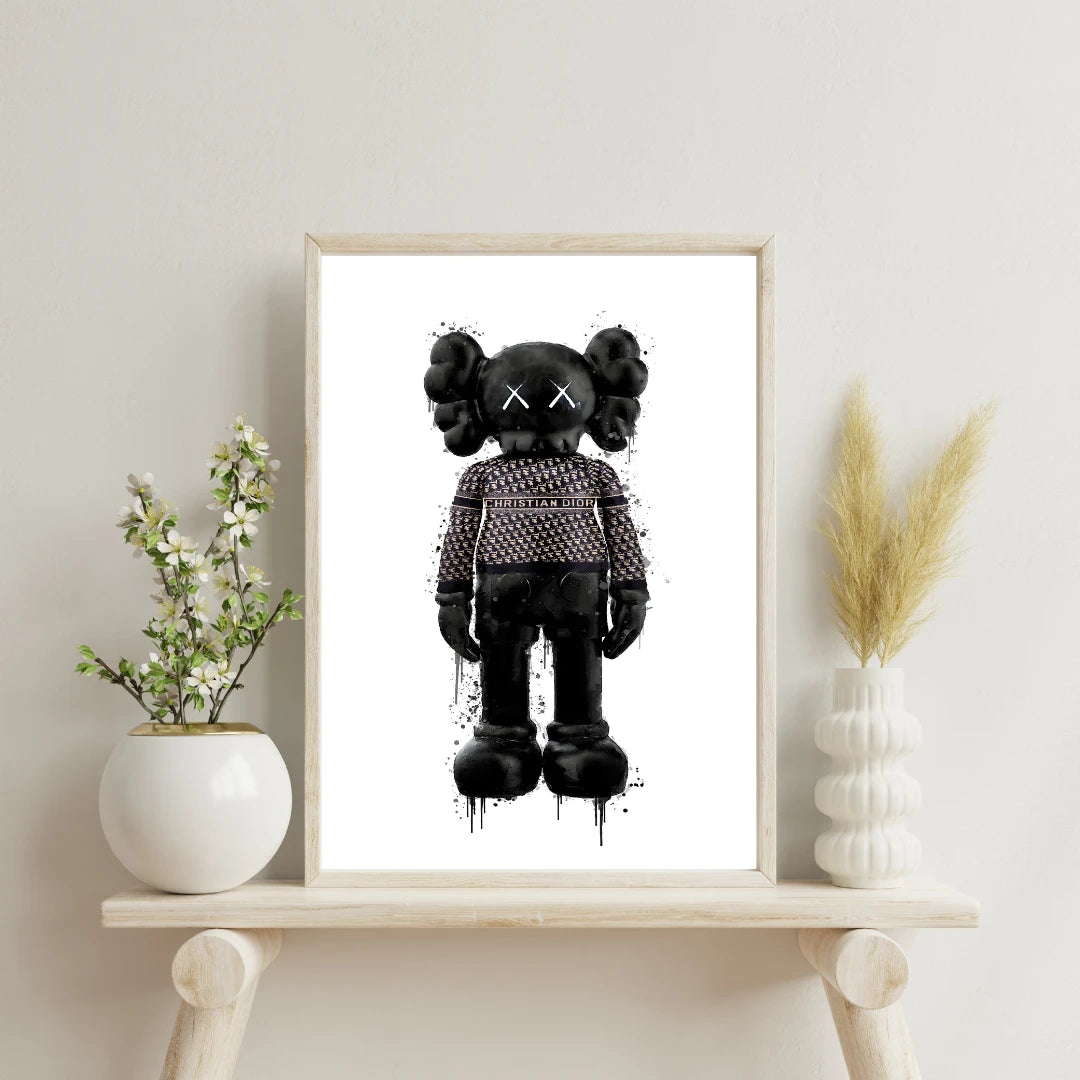 Plakat - Kaws i Dior outfit