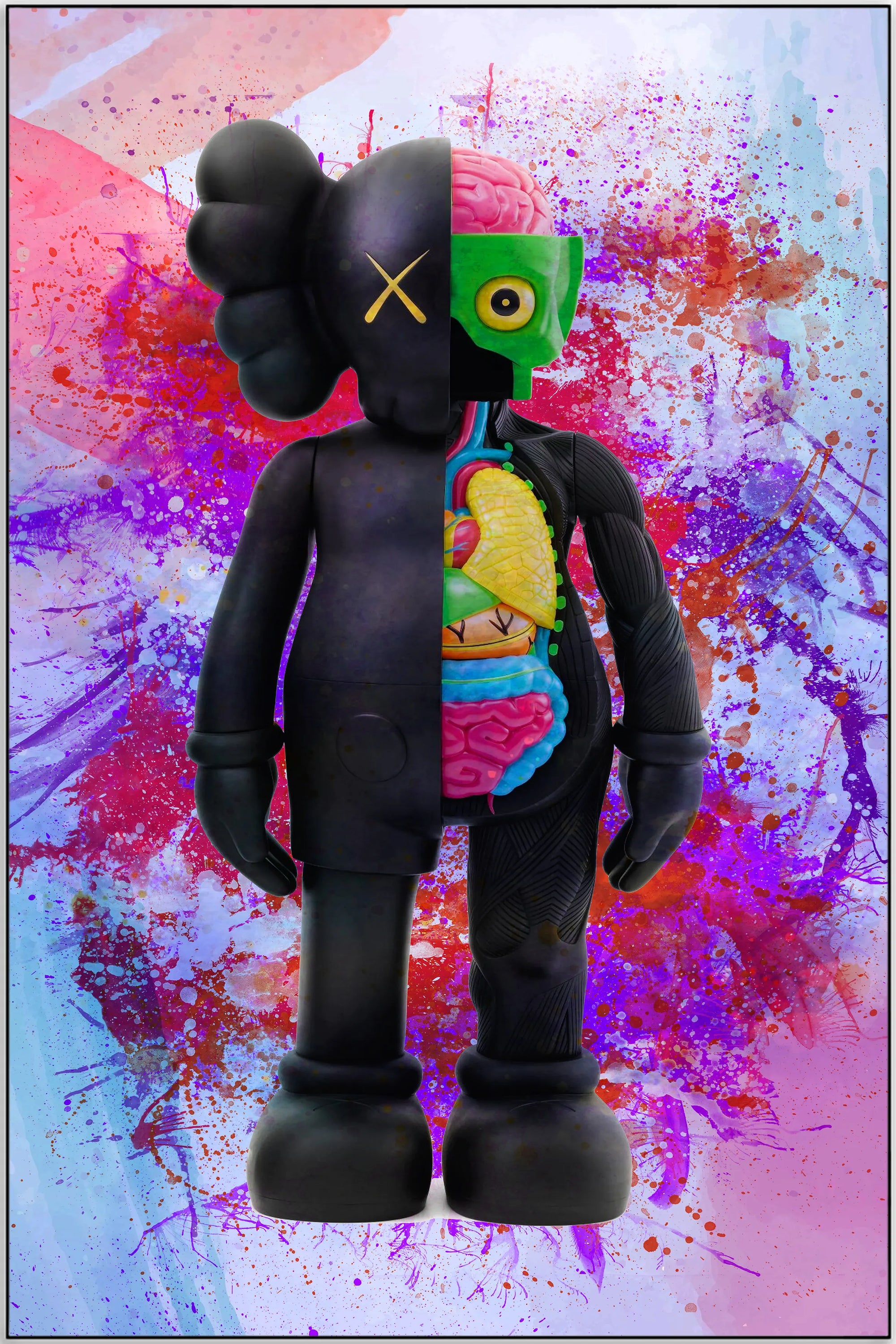 Plakat - Kaws i half body kunst - admen.dk