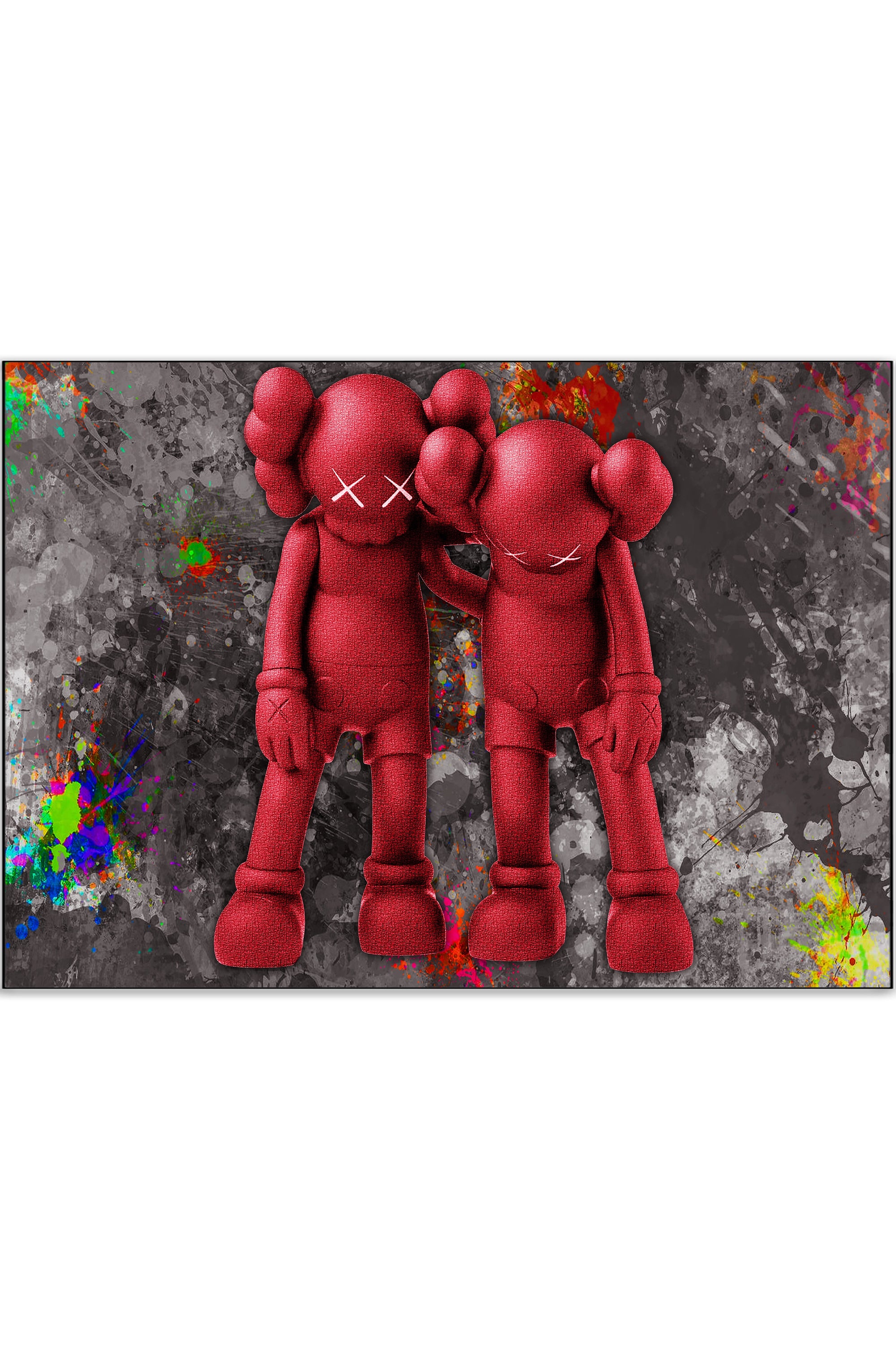 Plakat - Kaws in red kunst - admen.dk