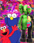 Plakat - Kaws og Elmo street art kunst - admen.dk