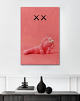 Plakat - Kaws pink kunst - admen.dk