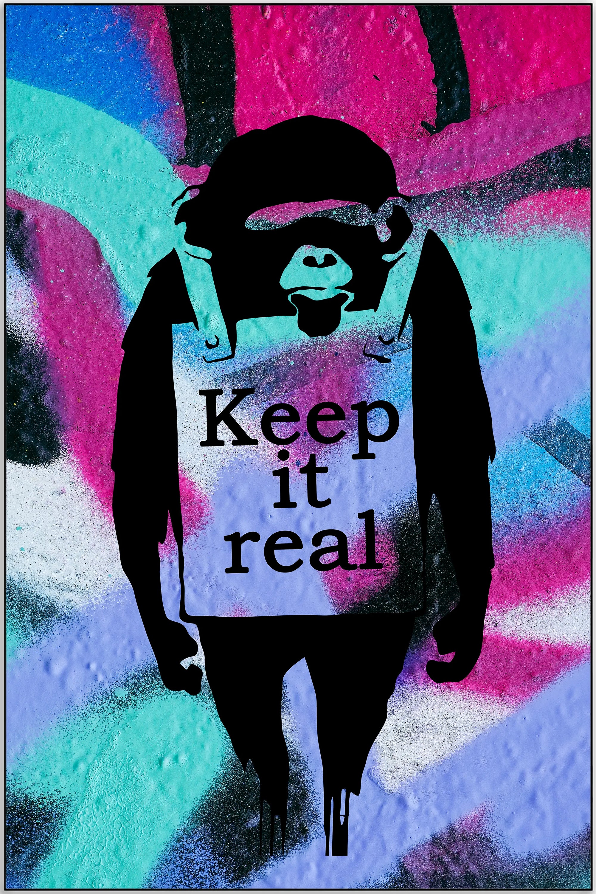 Plakat - Keep it real monkey citat - admen.dk