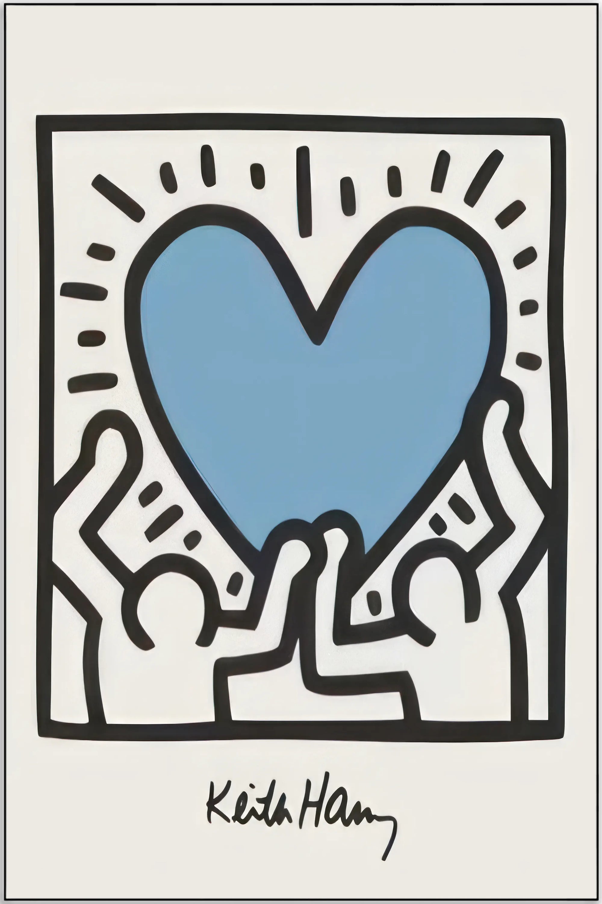 Plakat - Keith Haring heart kunst - admen.dk