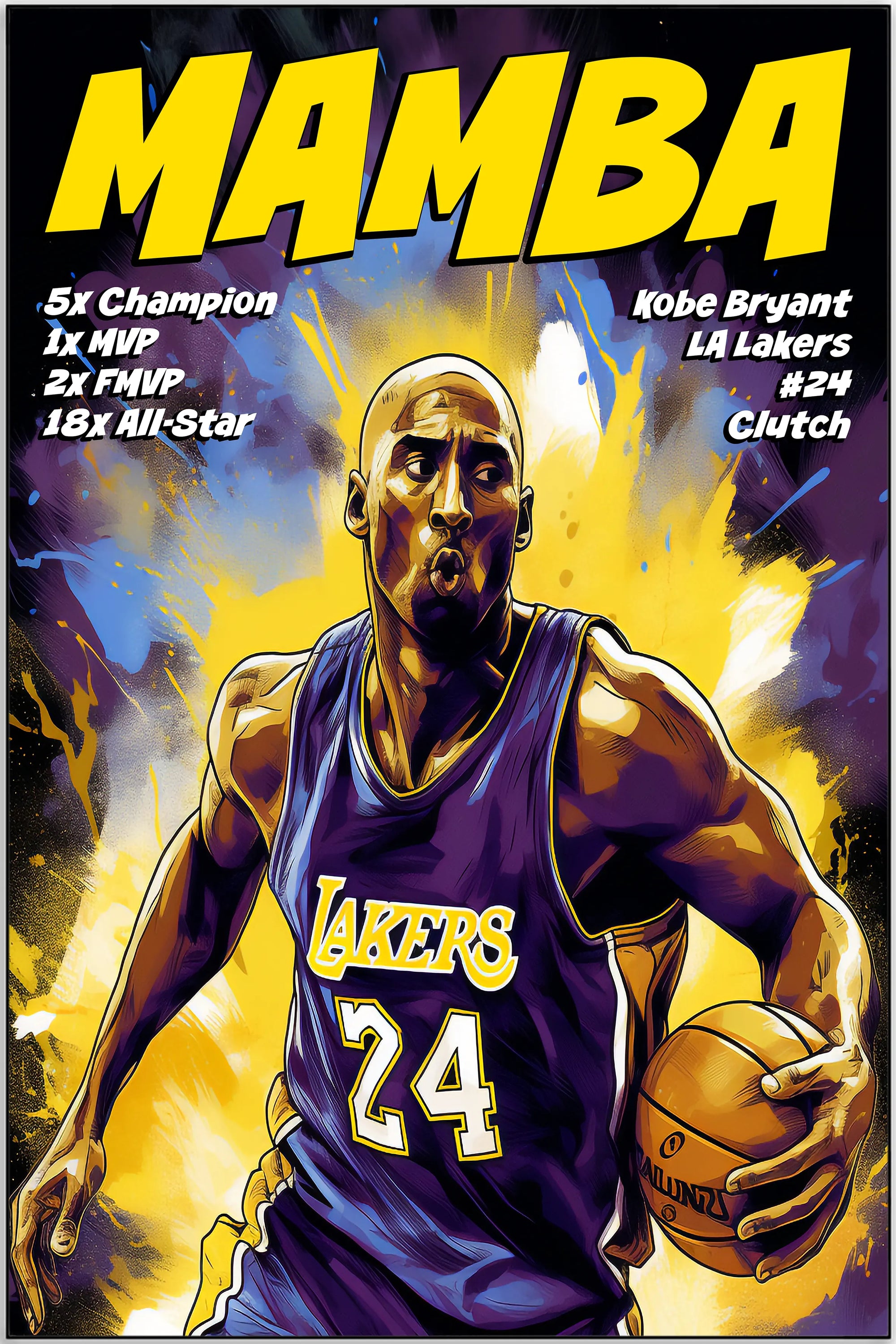 Plakat - Kobe Bryant mamba aktion - admen.dk