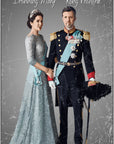 Plakat - Kong Frederik og dronning Mary kunst - admen.dk