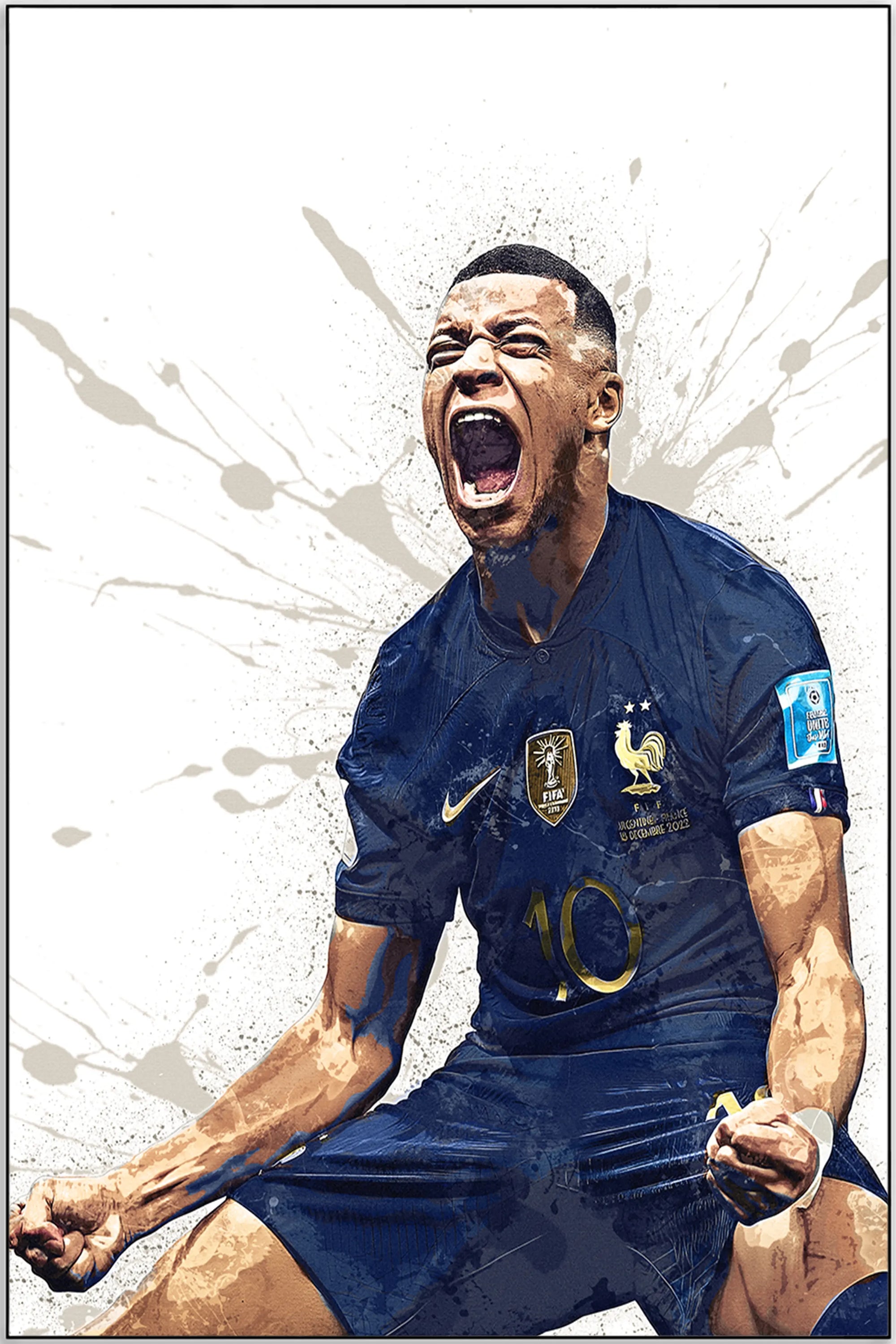 Plakat - Kylian Mbappe i brøl - admen.dk