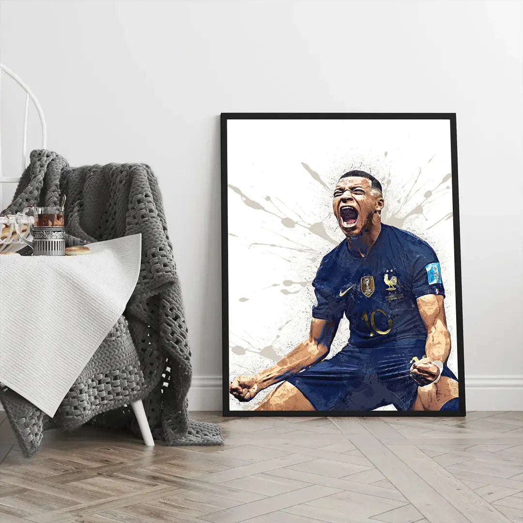 Plakat - Kylian Mbappe i brøl - admen.dk