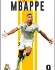 Poster - Kylian Mbappe Real Madrid in stripes