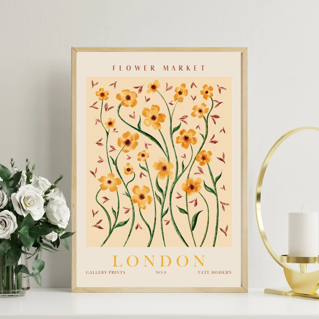 Poster - London yellow - Flower market