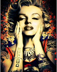 Plakat - Marilyn Monroe med tatoveringer - admen.dk