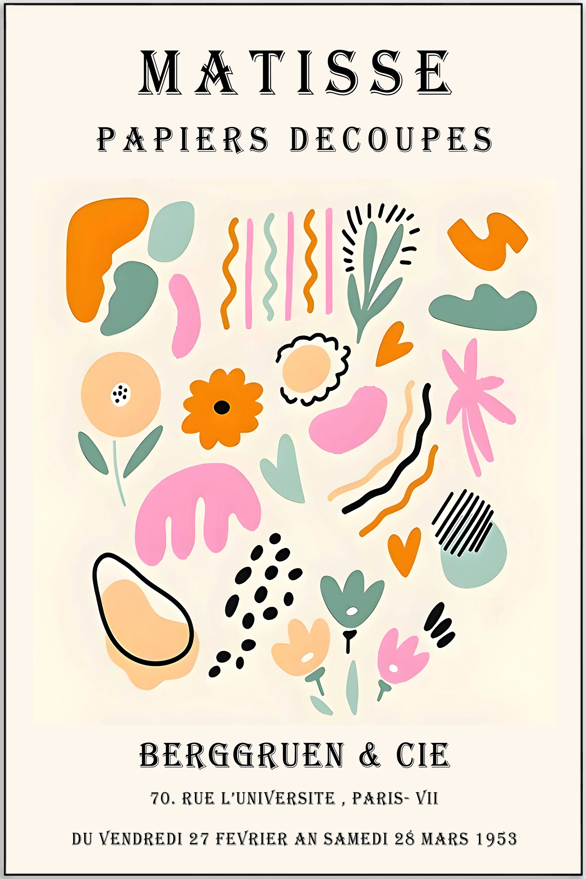 Plakat - Matisse - Blomster Berggruen & Cie kunst - admen.dk