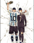 Plakat - Messi og Ronaldo worldcup kunst - admen.dk