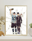 Plakat - Messi og Ronaldo worldcup kunst