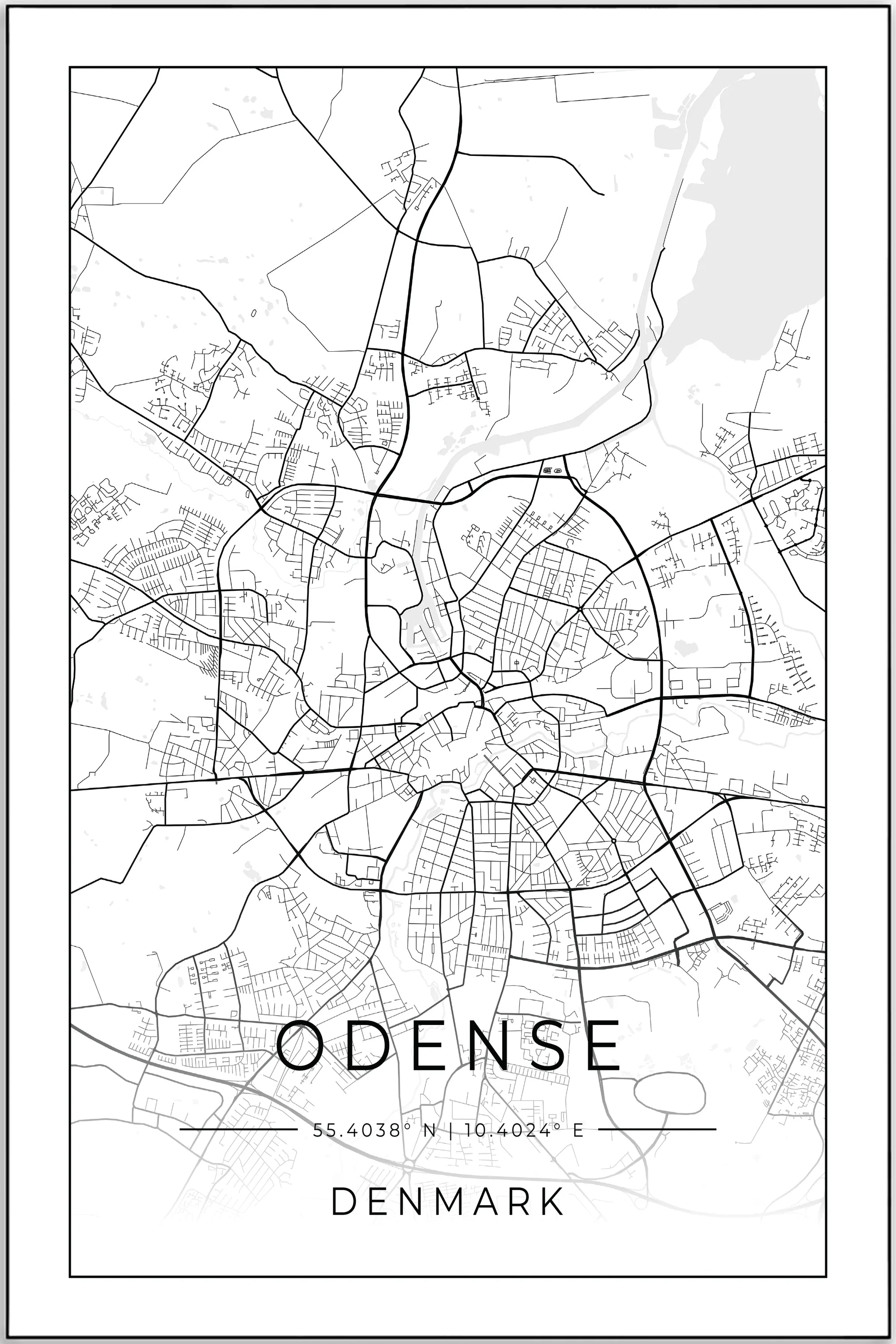 Plakat - Odense kort - admen.dk