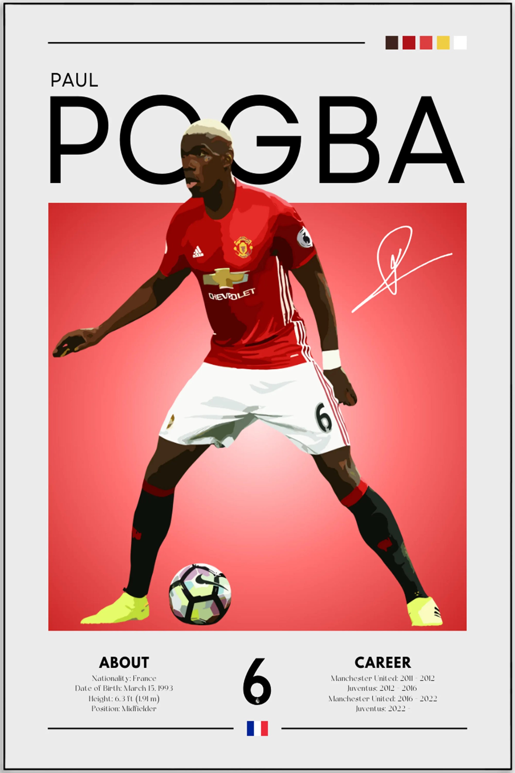 Plakat - Paul Pogba grafisk look - admen.dk