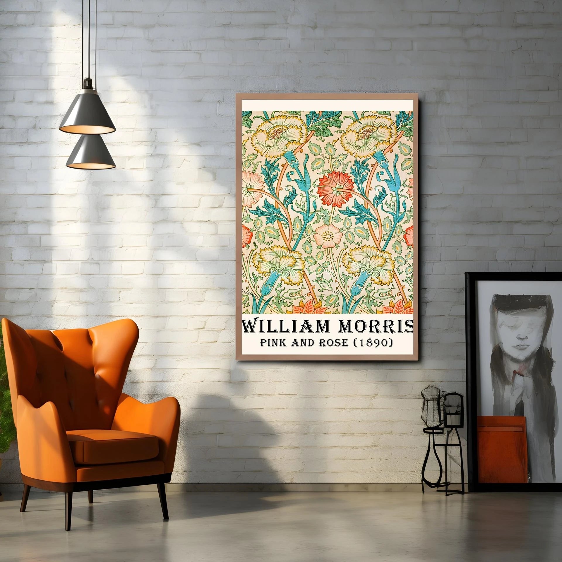 Plakat - William Morris - Pink and rose kunst - admen.dk