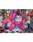 Plakat - Pink ballondyr streetart - admen.dk