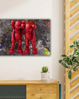 Plakat - Kaws in red kunst - admen.dk